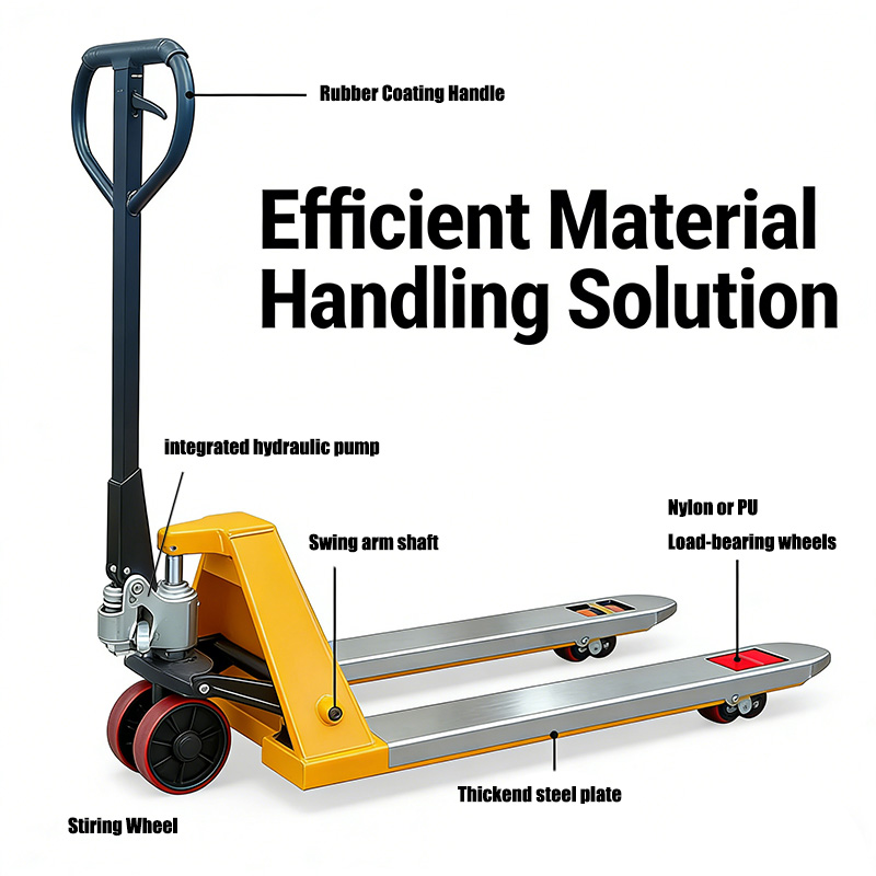 Hand Pallet Truck - 1500kg油圧式手動パレットトラック、ナイロンホイール、フォーク長1150mm、CE認証、フォークリフトメーカー価格