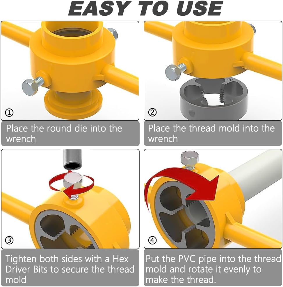 6 個 PVC プラスチック水道管ねじ切り器 NPT ねじタ - Pipe Threading Machine のレビューと価格