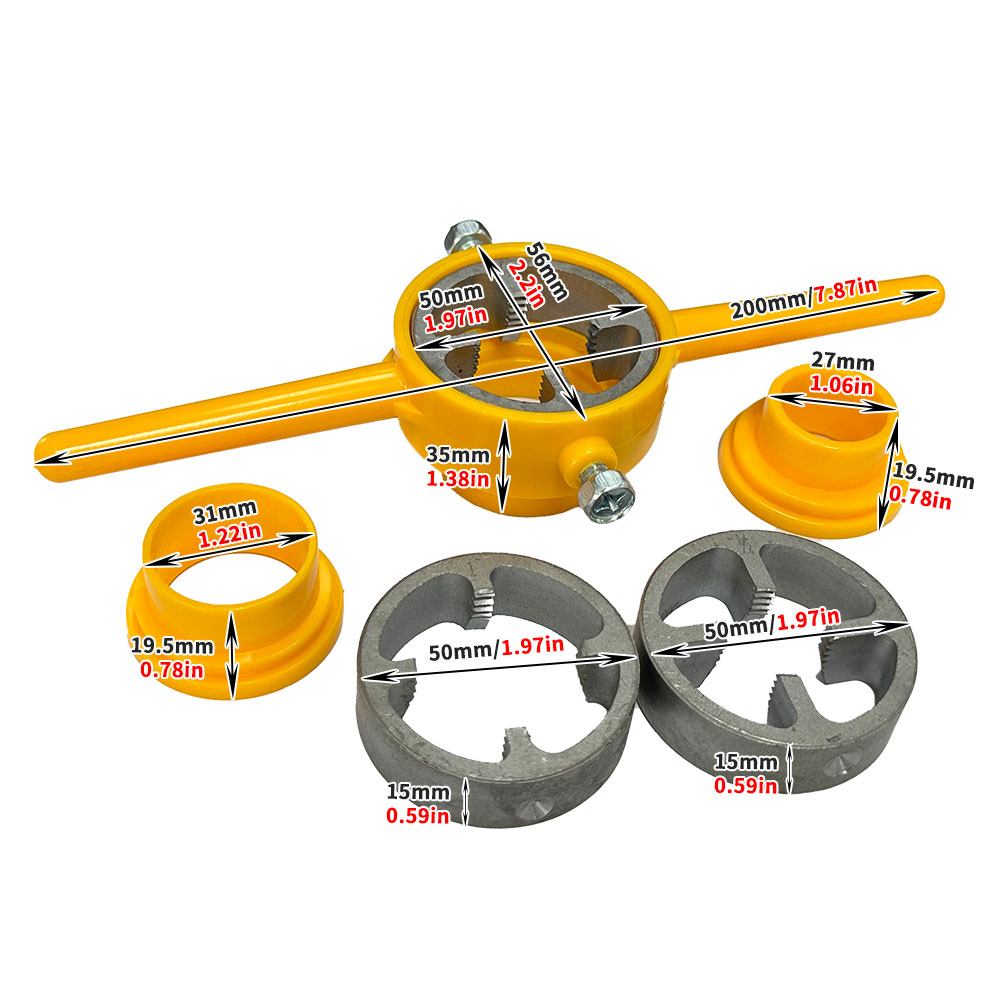 6PC 水道管ダイプラスチックパイプ手動ねじ切りコーンタップ - Pipe Threading Machine のレビューと価格